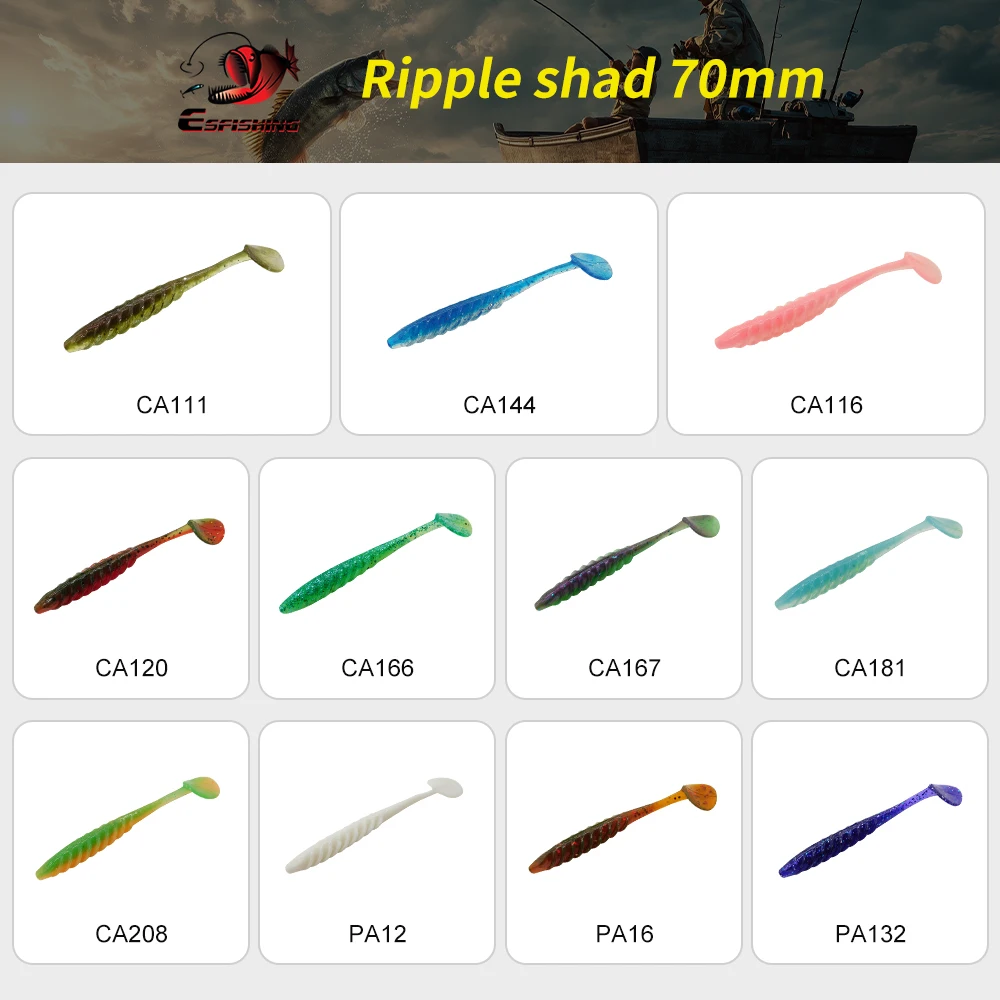 ESFISHING Ripple Shad Easy Shiner, señuelo blando para lucio - imagen 4