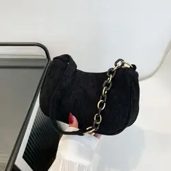 Bolso Bandolera de Pana con Cadena y Cremallera – Estilo Clutch
