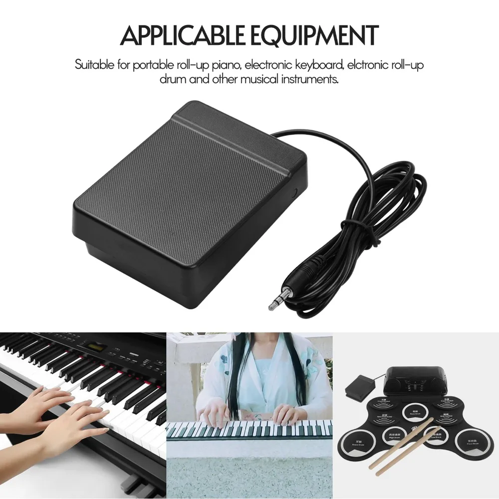 Pedal de sustain compacto con diseño de líneas de diamante