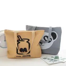 Bolso de lona estampado dibujos animados para mujer – Playa y compras