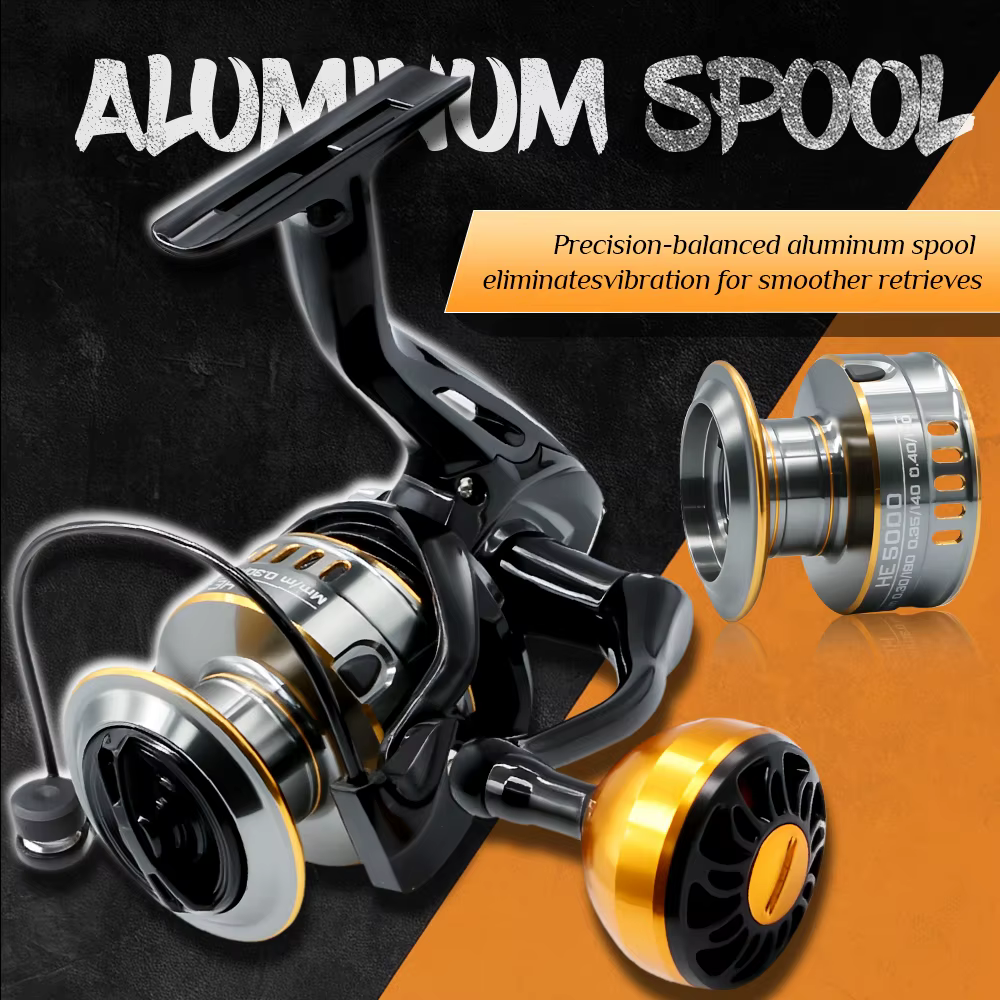 Carrete Spinning Rooblinos HE – Ultraligero metálico, freno potente mar y río - imagen 4
