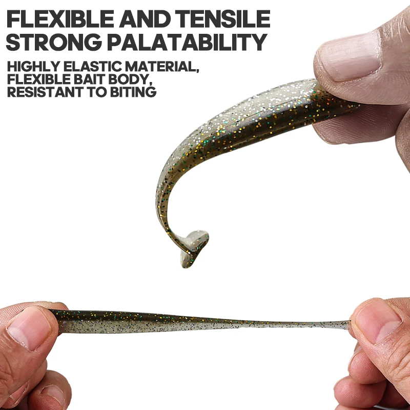 TAIYU señuelos de pesca blanda Swimbait cola en T – gusano artificial - imagen 4