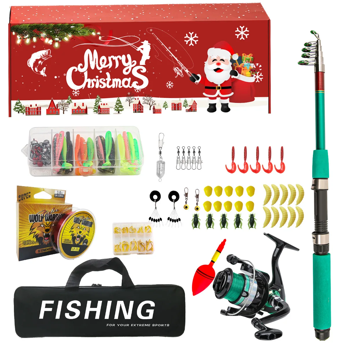Set de pesca luya ultraligero portátil