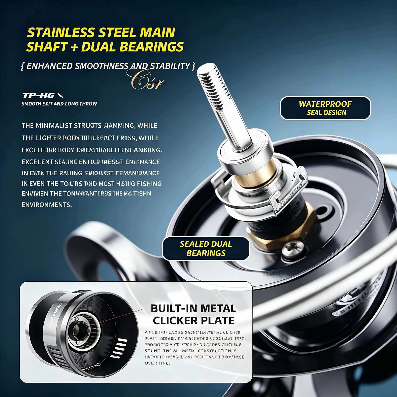 Carrete Spinning Mavllos TP-HG – 9 Rodamientos, Freno 20KG - imagen 5