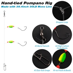 Aparejo Surf Casting para Pompano con Flotador Snell y Cebo Vivo
