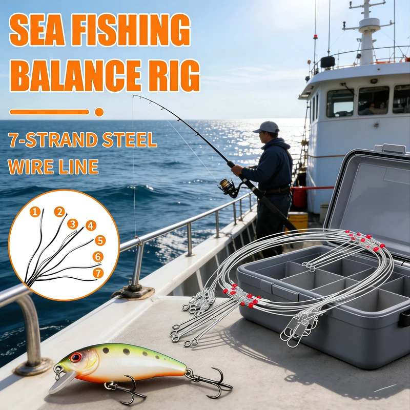 YOTO Plataforma de Equilibrio Pesca Líder Acero Cuentas Antiviento - imagen 2