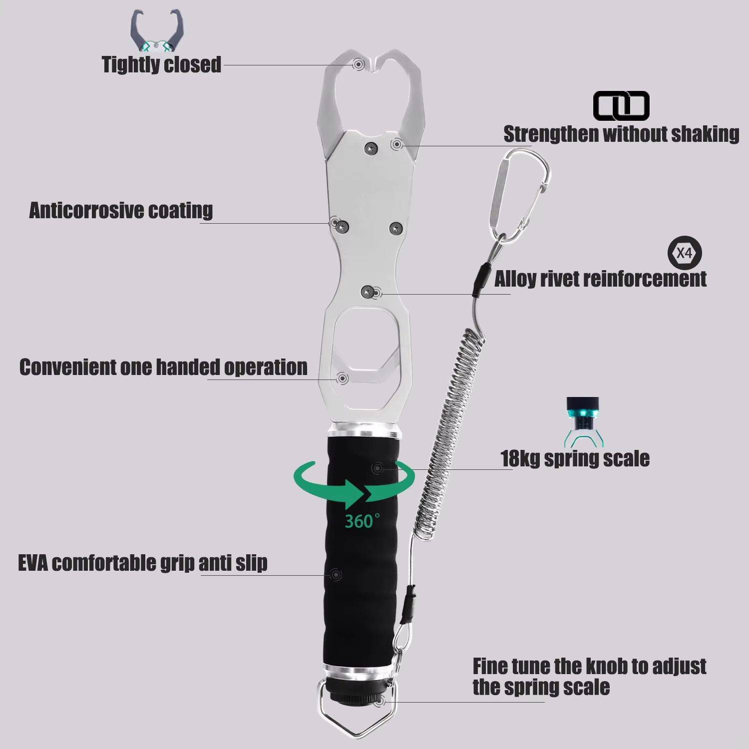 SAMOLLA Alicates de pesca en aluminio con giro resistente - imagen 5