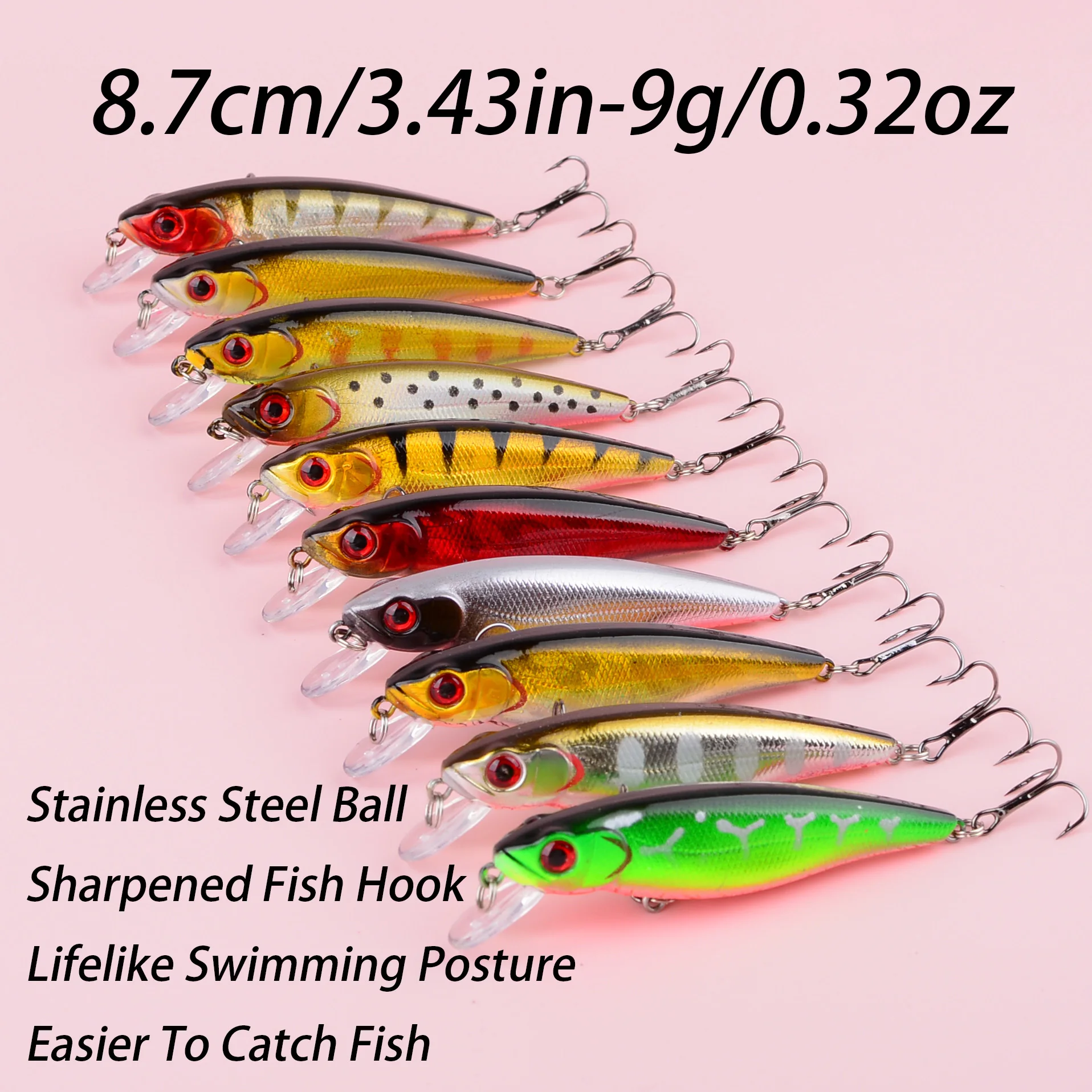 Señuelo Wobbler Minnow flotante para carpa y lubina rayada - imagen 5