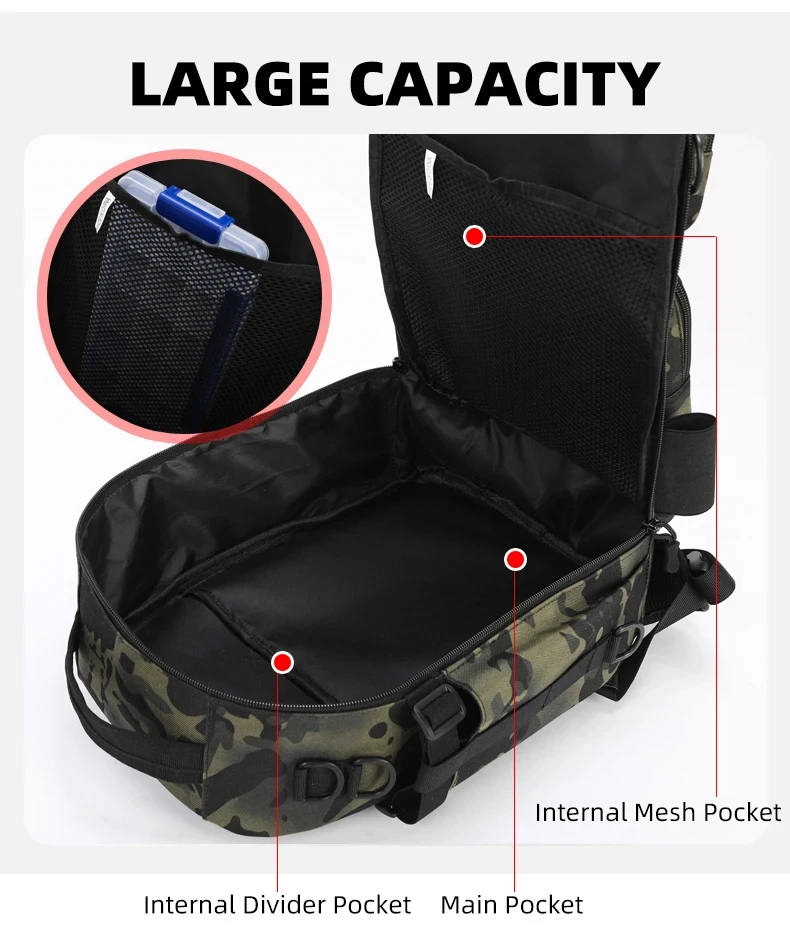 Mochila táctica negra lista para salir