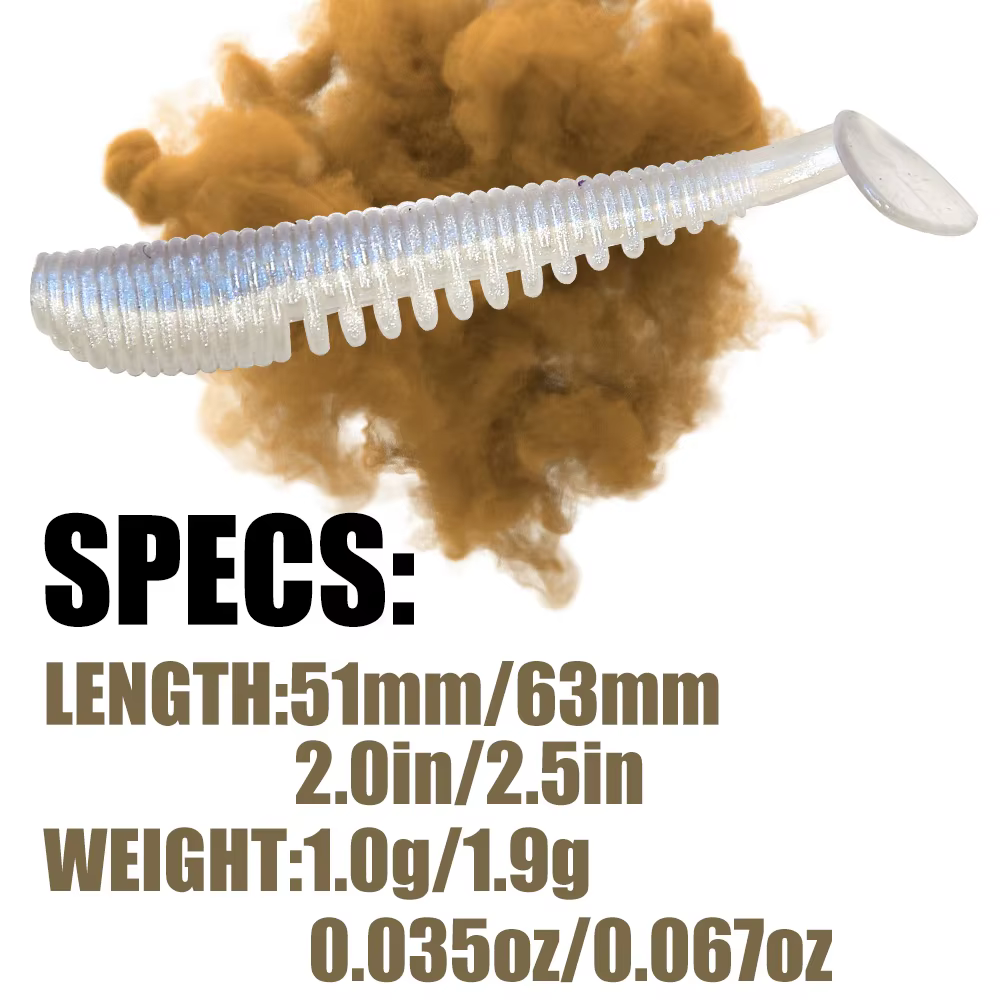 Awaru B&U Señuelos de silicona Shad para carpa 51-63mm Wobblers - imagen 2
