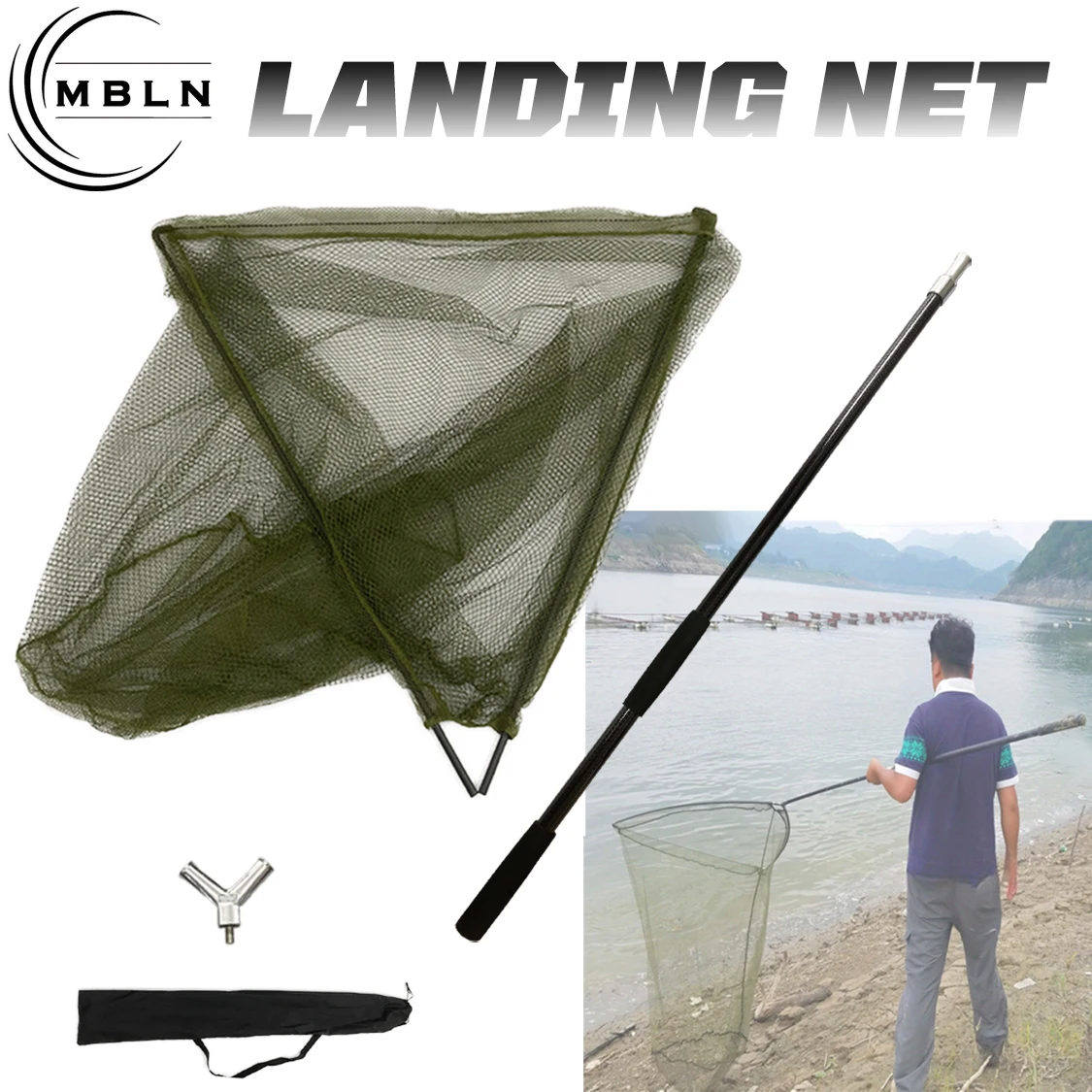 Red de pesca telescópica para carpas con cabezal plegable - imagen 2