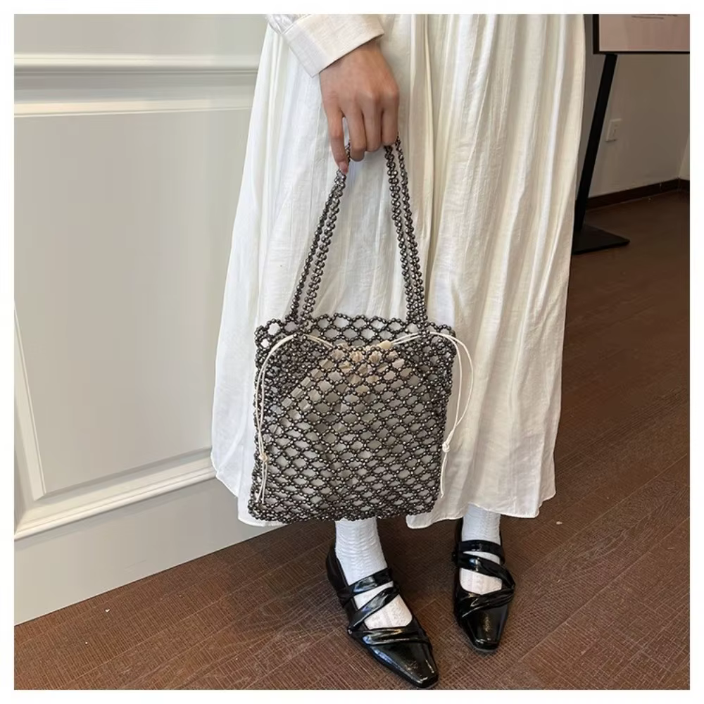 Bolso Tote Decorado con Perlas y Cristales Brillantes - imagen 3