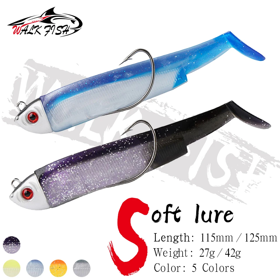 WALK FISH Wobblers señuelo blando para lubina y lucio con jig head - imagen 5
