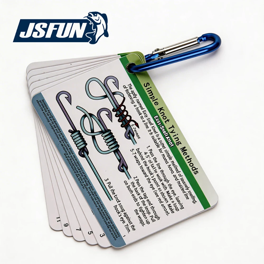 Tarjetas guía de nudos portátiles con clip