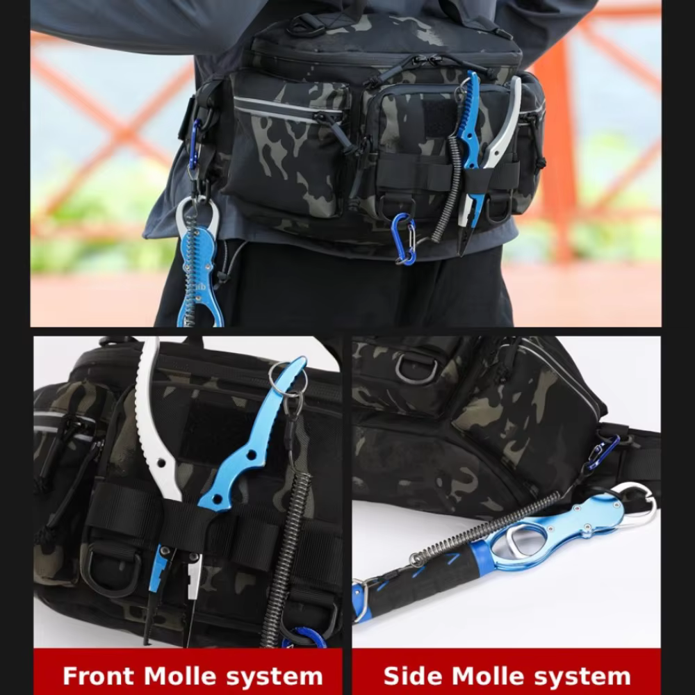 Bolsa de pesca multifunción con portacañas – Riñonera para señuelos - imagen 2