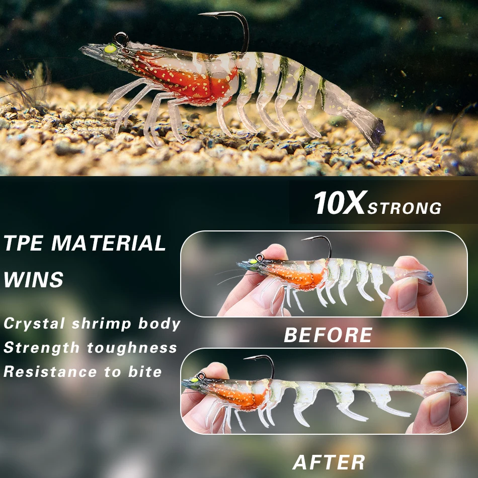 Señuelo Swimbait Wobbler - Gambas suaves con anzuelo reforzado - imagen 5