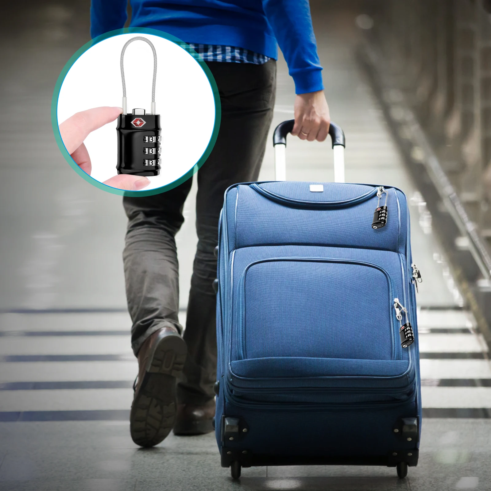 Candado TSA con cable flexible para equipaje