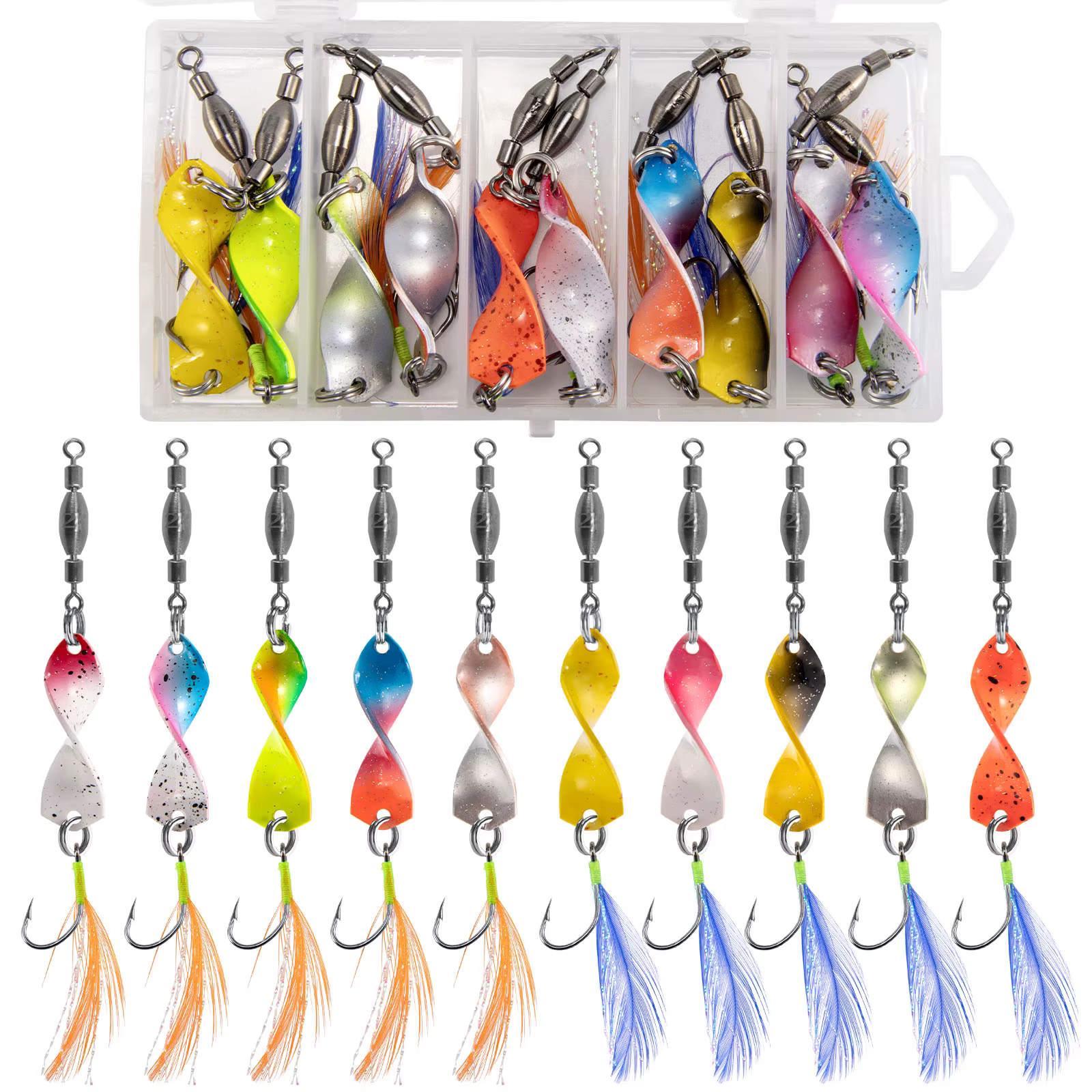Spinnerbaits con gancho de pluma 3g – Señuelos giratorios para bass - imagen 2