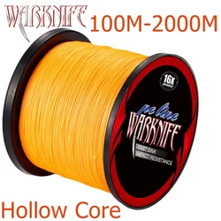 Warknife Hilo Trenzada PE Núcleo Hueco - Naranja Fluor 20-500 lbs