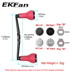 Mango carrete Ekfan CNC aluminio 130mm para Shimano y Daiwa