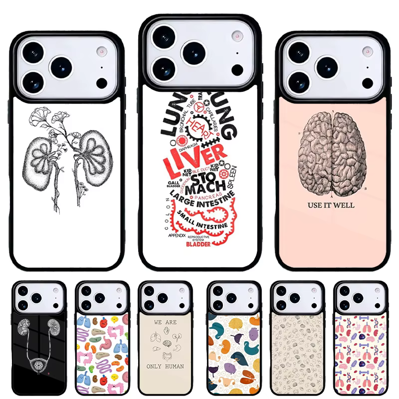 Funda iPhone con diseño de órganos humanos – Cerebro y riñón