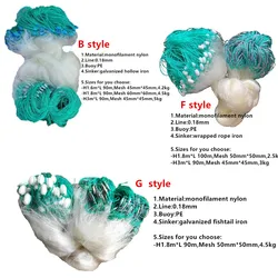 Red de enmalle nylon monofilamento plomo mar