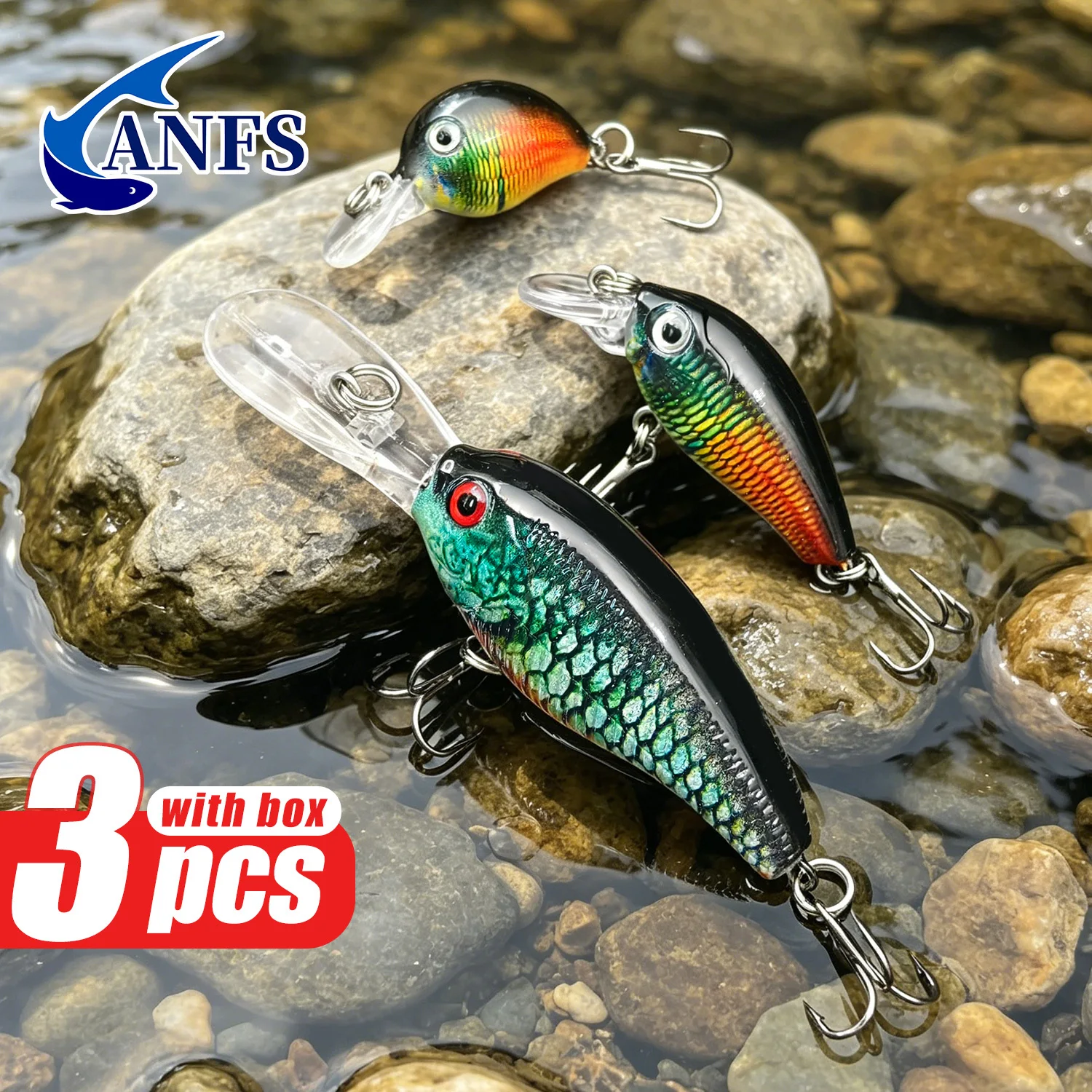 Señuelos crankbait y minnow realistas ANFS para agua dulce y salada - imagen 4