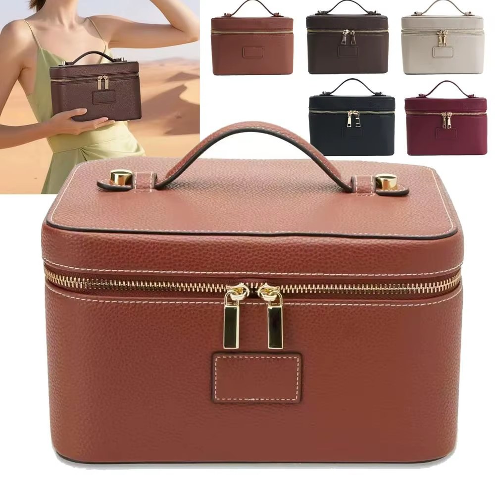 Bolsa de Maquillaje Cuadrada Gran Capacidad con Divisor Extraíble - imagen 5