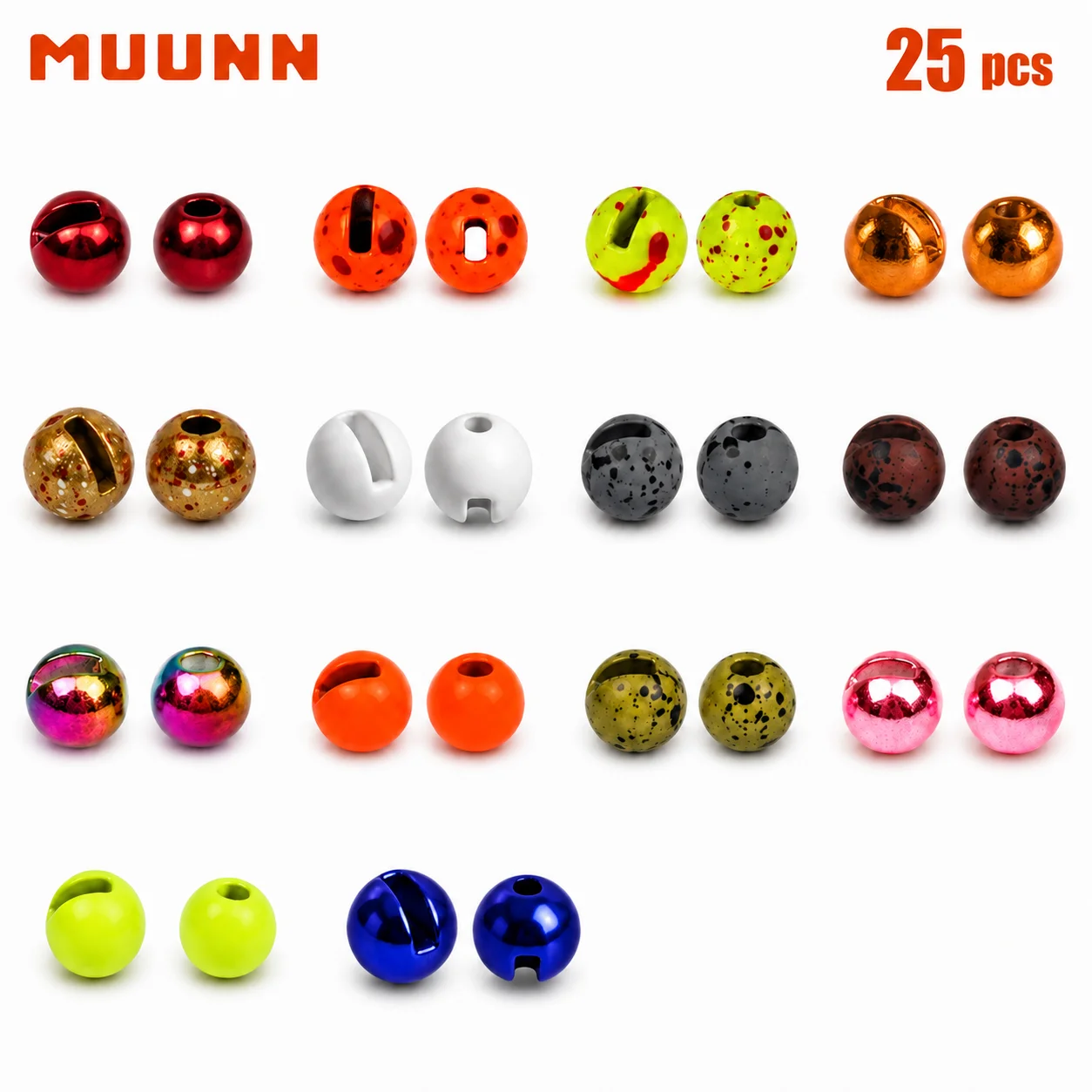 MUUNN Perlas de tungsteno Colorflu – Rojo y naranja metálico