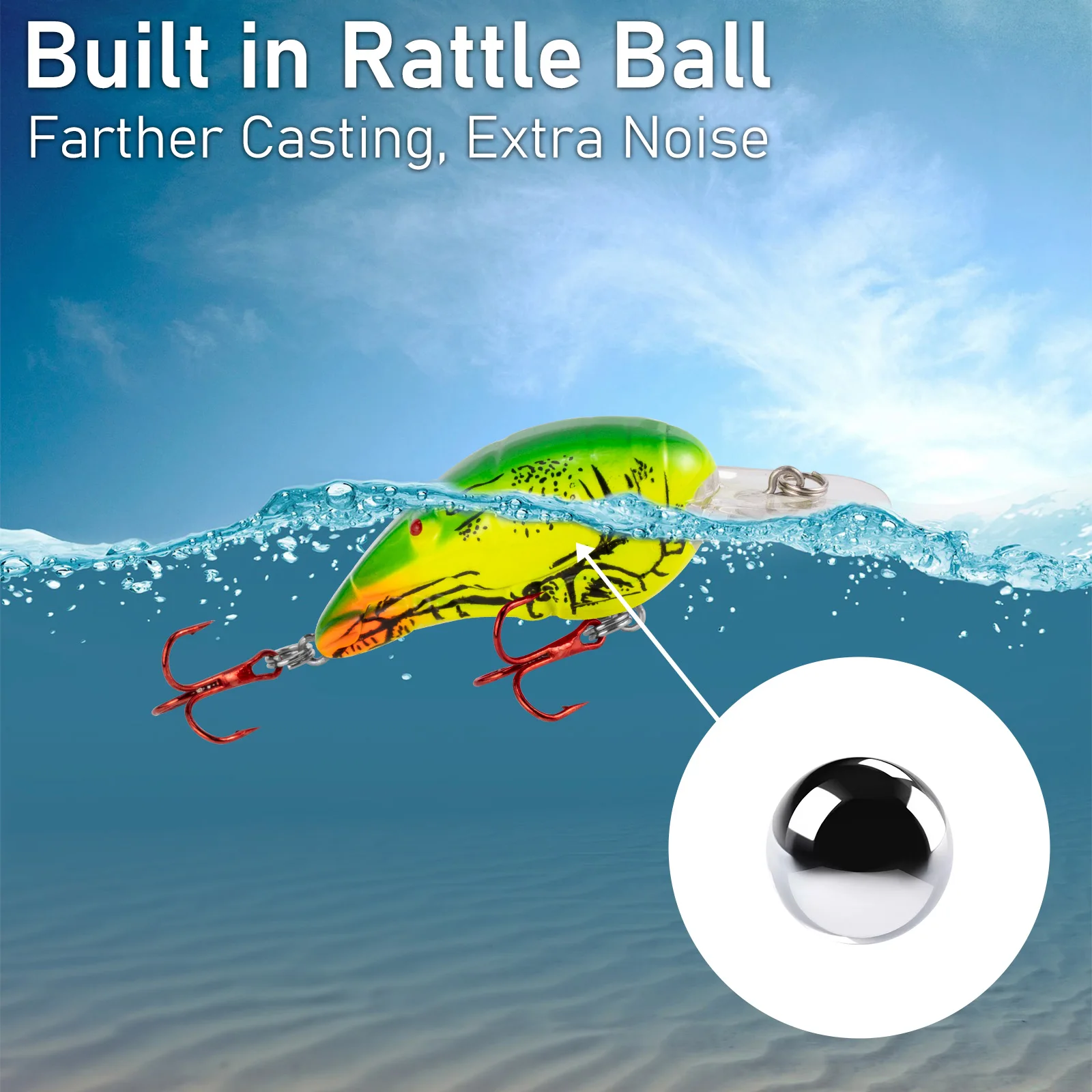 Crankbait Crawdad 12g Señuelo Lubina Jerkbait ABS – Larga Distancia - imagen 3