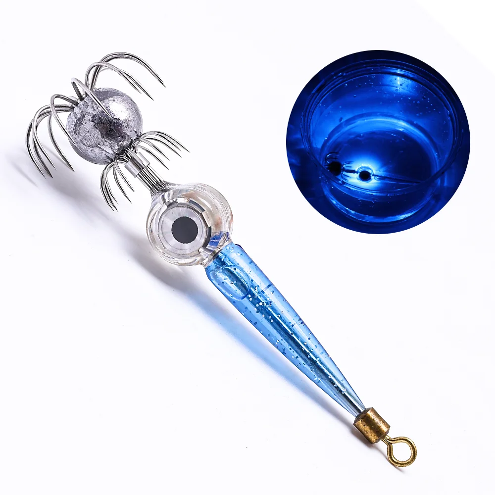 Anzuelo calamar con luz LED nueva para pesca en agua salada - imagen 2