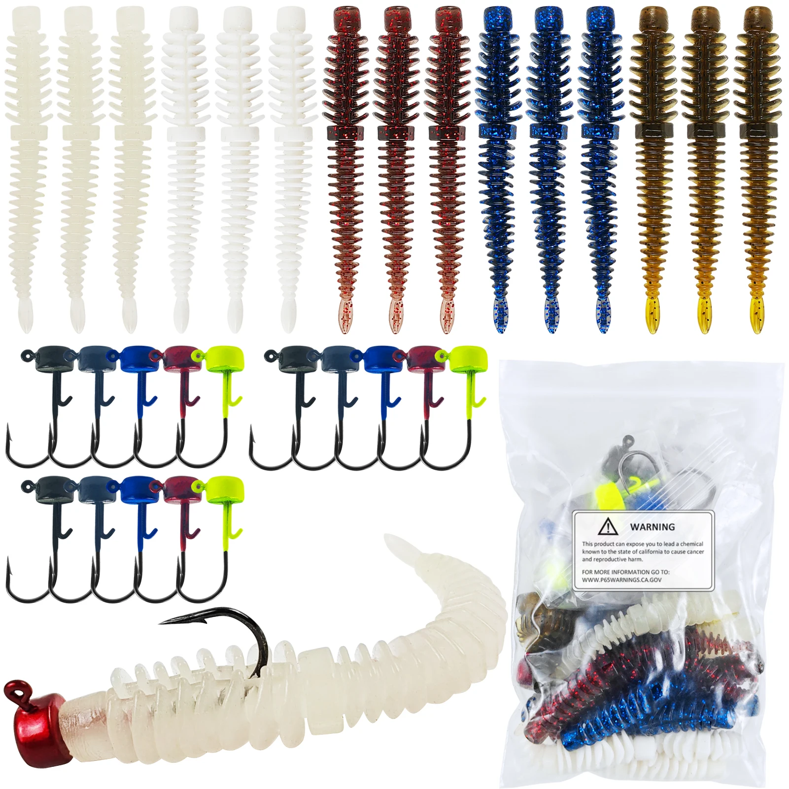 Vinilos TPE para pesca FREE FISHER Worms – cola aguja olor a pescado