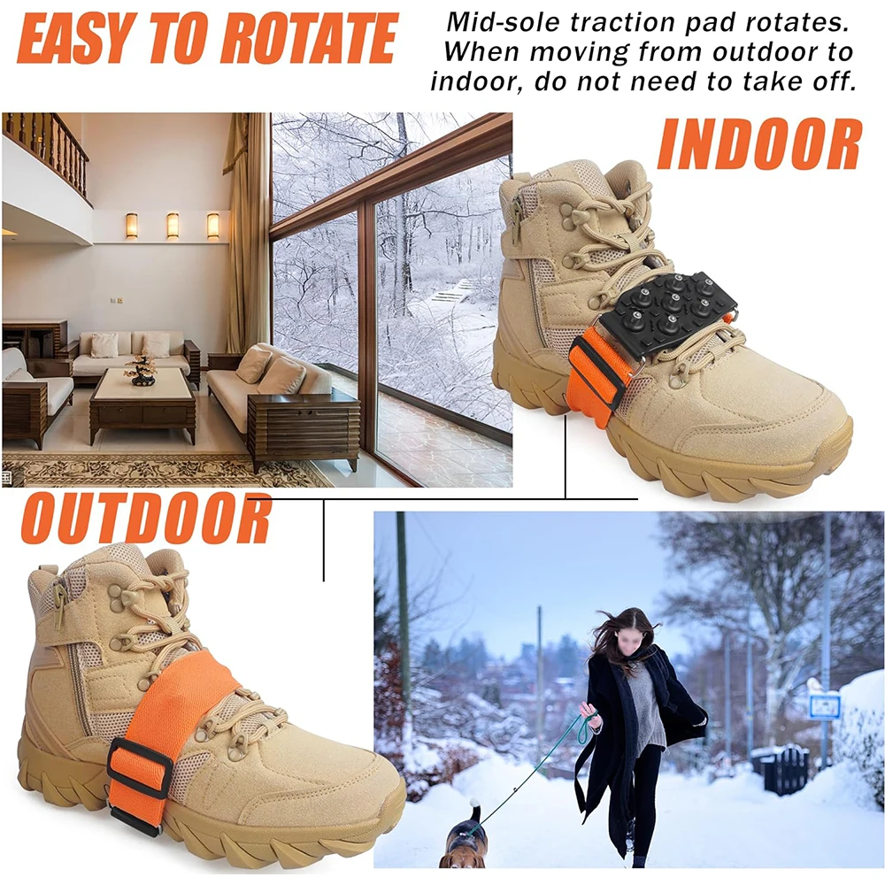 Crampones antideslizantes nieve con puntas de wolframio y correas - imagen 5