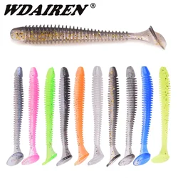 WDAIREN Señuelos de Lubina con Cola en T Silicona – Doble Color