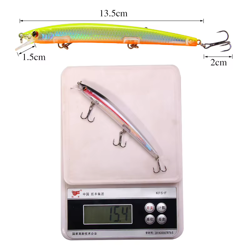 Cebo Luya Minnow 13cm Wobbler flotante ojos 3D para trucha y lucio - imagen 5