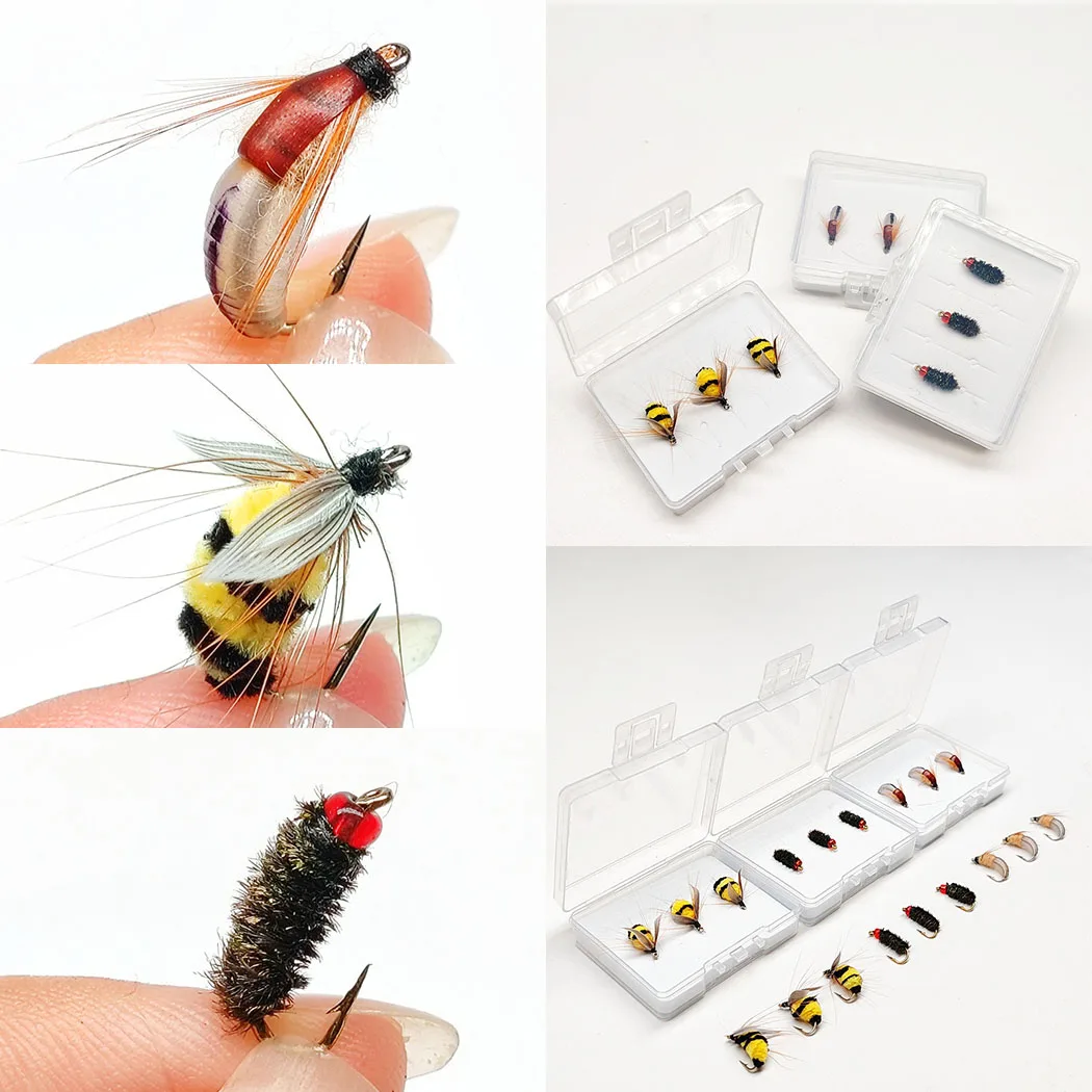Moscas húmedas ninfa para trucha y lubina con cajas - imagen 3
