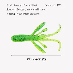 Señuelos blandos Crazy 75mm – Forma de camarón para pesca