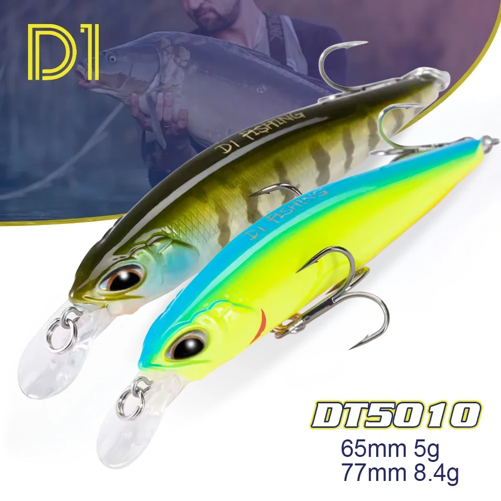 Señuelos Minnow hundimiento y suspensión DT5010 para lucio y lubina – 65/77 mm - imagen 3