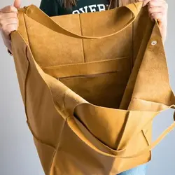 Bolso tote de mujer en polipiel, amplio y de estilo vintage