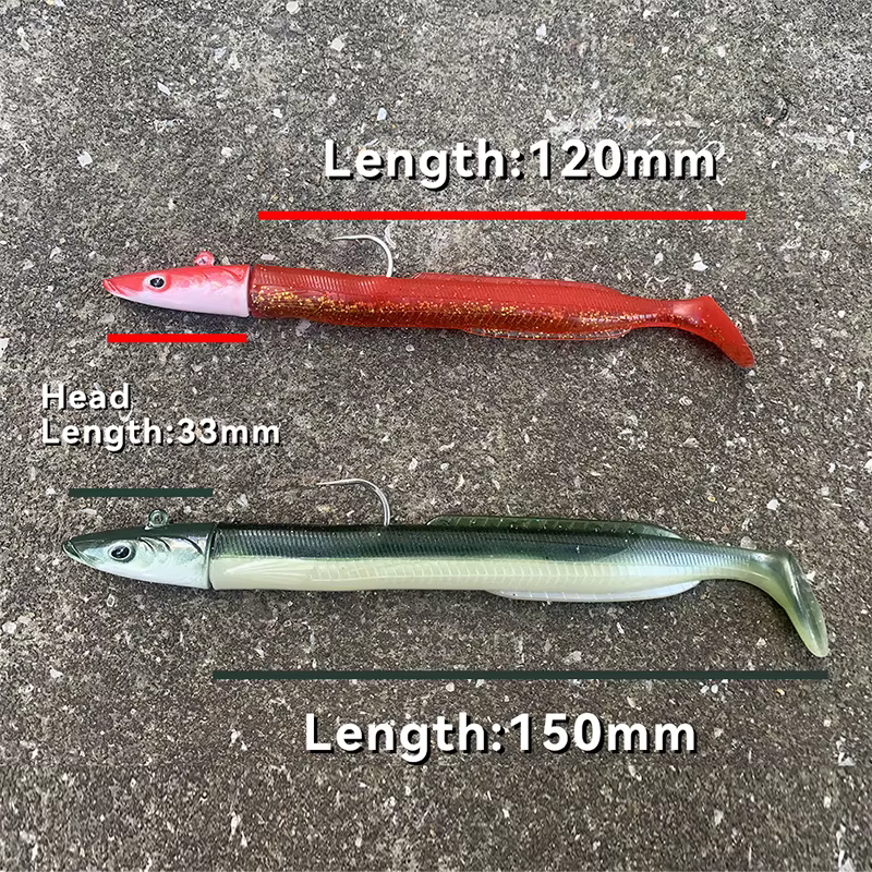 Señuelo de vinilo HAIMALUO – Swimbait con jig head para lubina - imagen 4