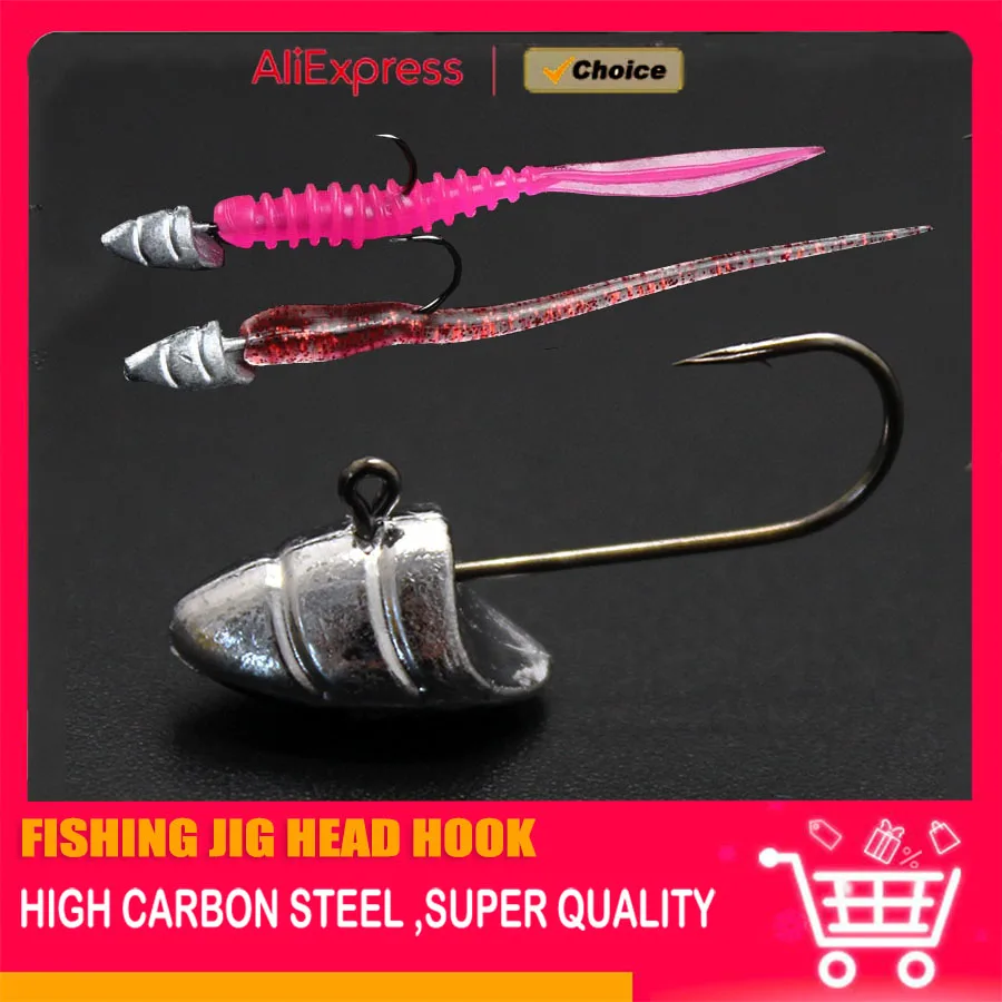 MrLurion Jig Head para vinilo con anzuelo pequeño y púas