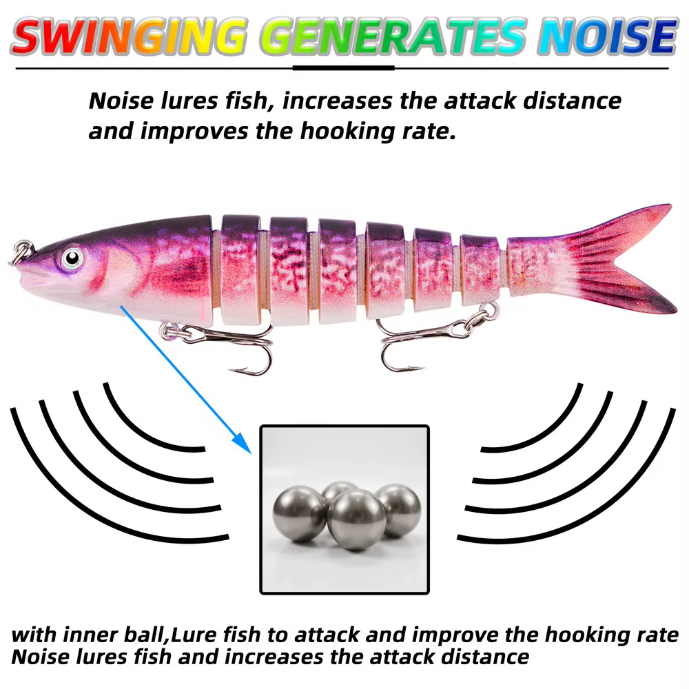 Swimbait Articulado 13cm – Señuelo Duro Multi Secciones Realista - imagen 2