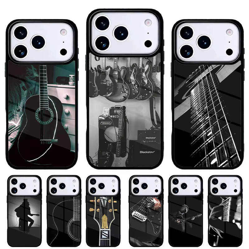 Funda iPhone vintage guitarra – Carcasa compatible 15 14 13 12 Pro Max