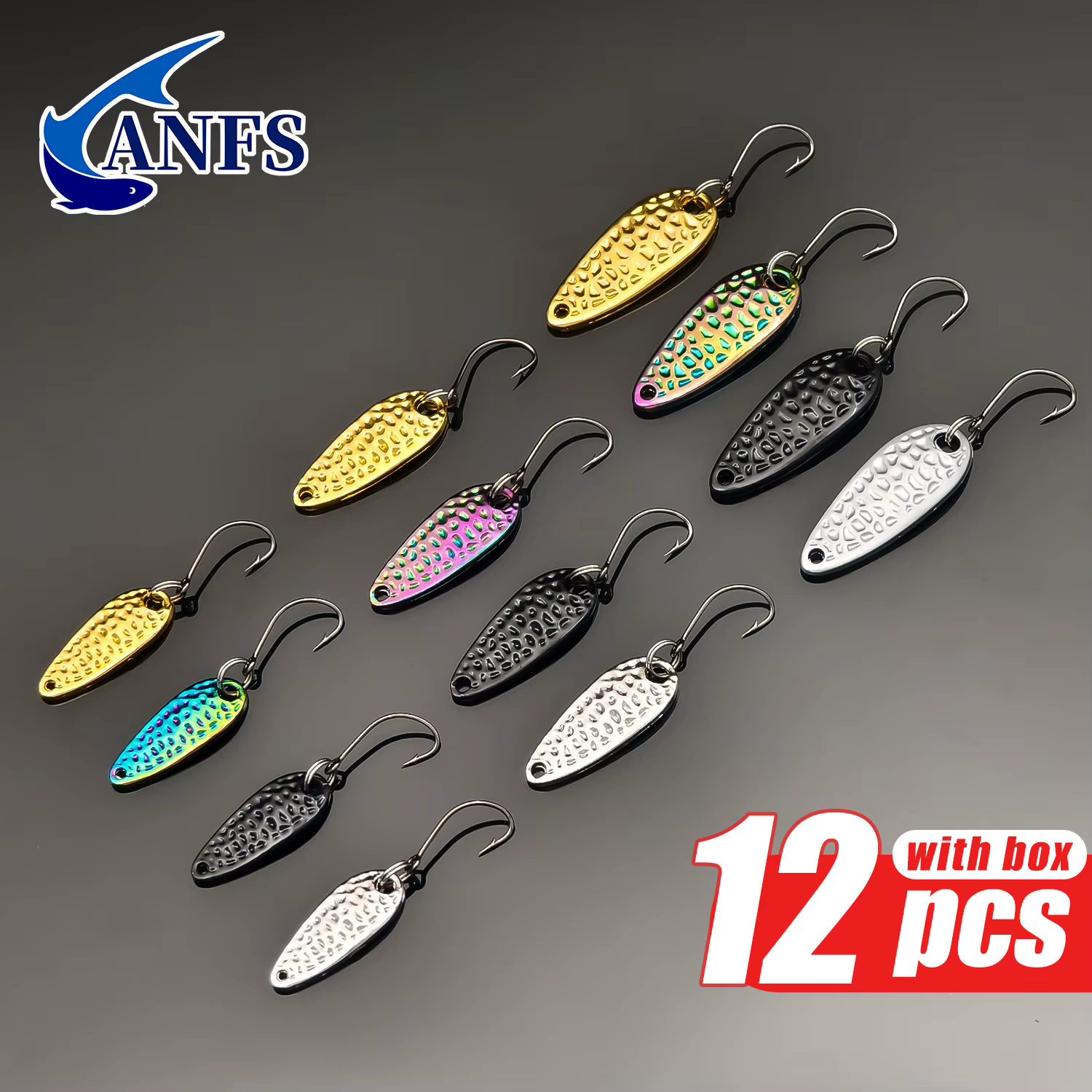 ANFS Señuelos Cuchara Metálicos Multicolor para Pesca - imagen 5