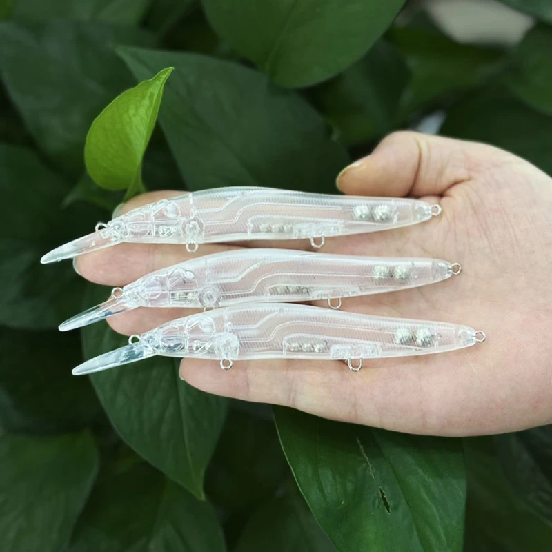 Minnow wobblers sin pintar de cuerpo transparente para DIY - imagen 2
