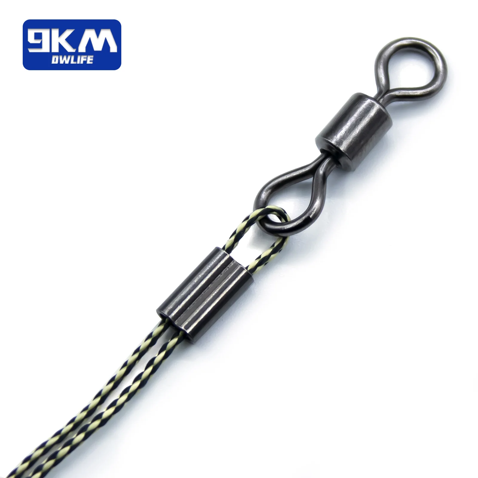 Mangas prensadas latón pesca – Conector doble barril sedal - imagen 3