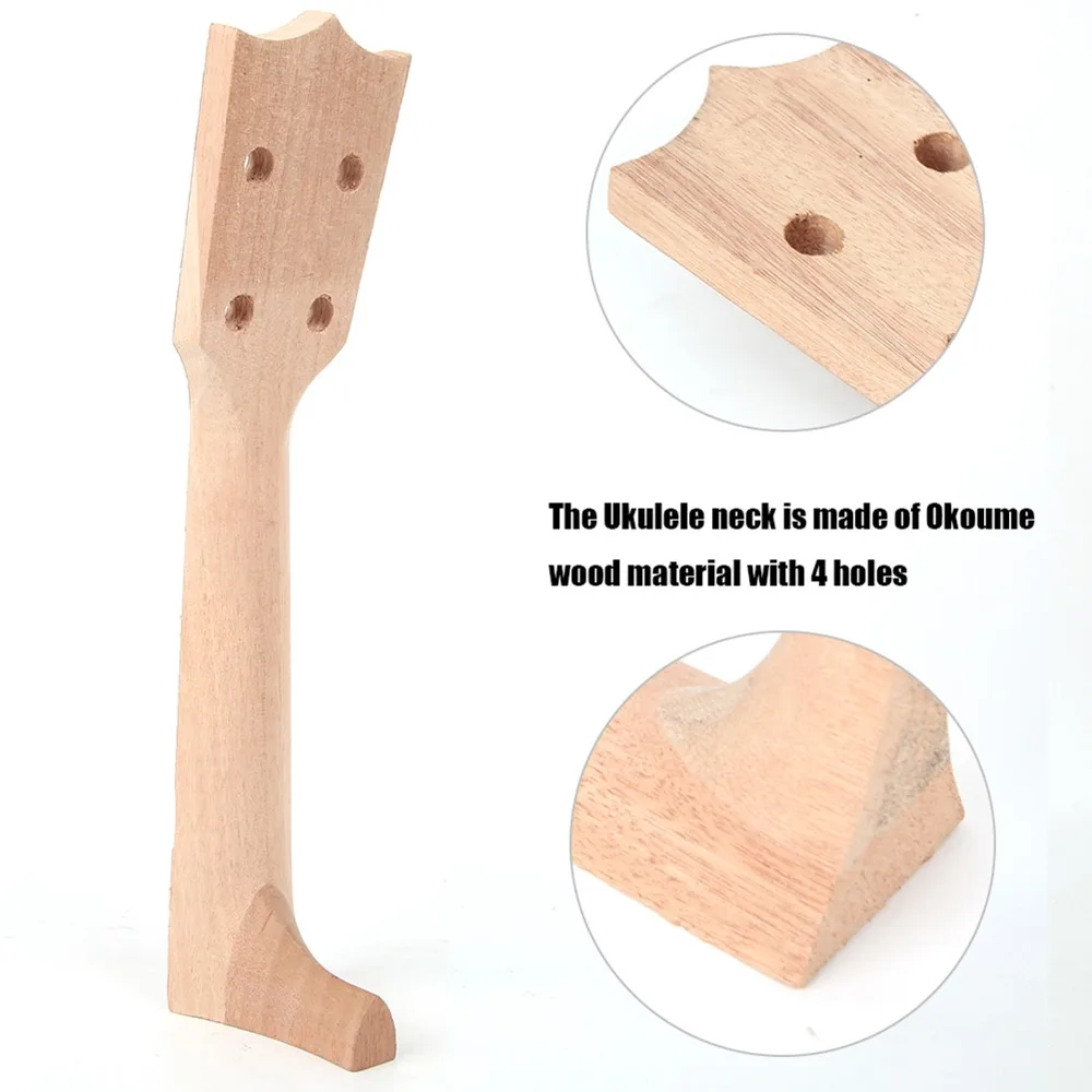 Mástil de ukelele Okoume y palisandro, diapasón para concierto - imagen 4