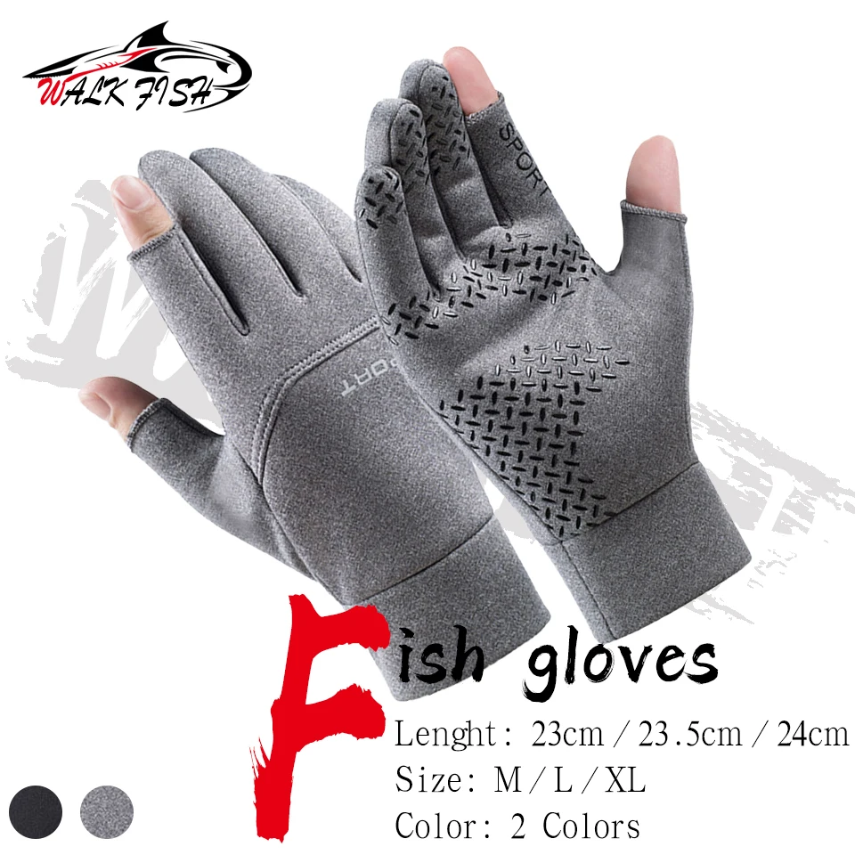 WALK FISH guante de pesca unisex táctil con dos dedos y forro polar - imagen 5