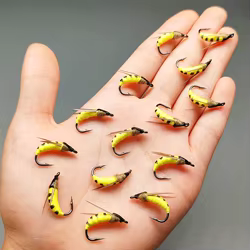 Moscas húmedas con ninfas para pesca de trucha y bagre