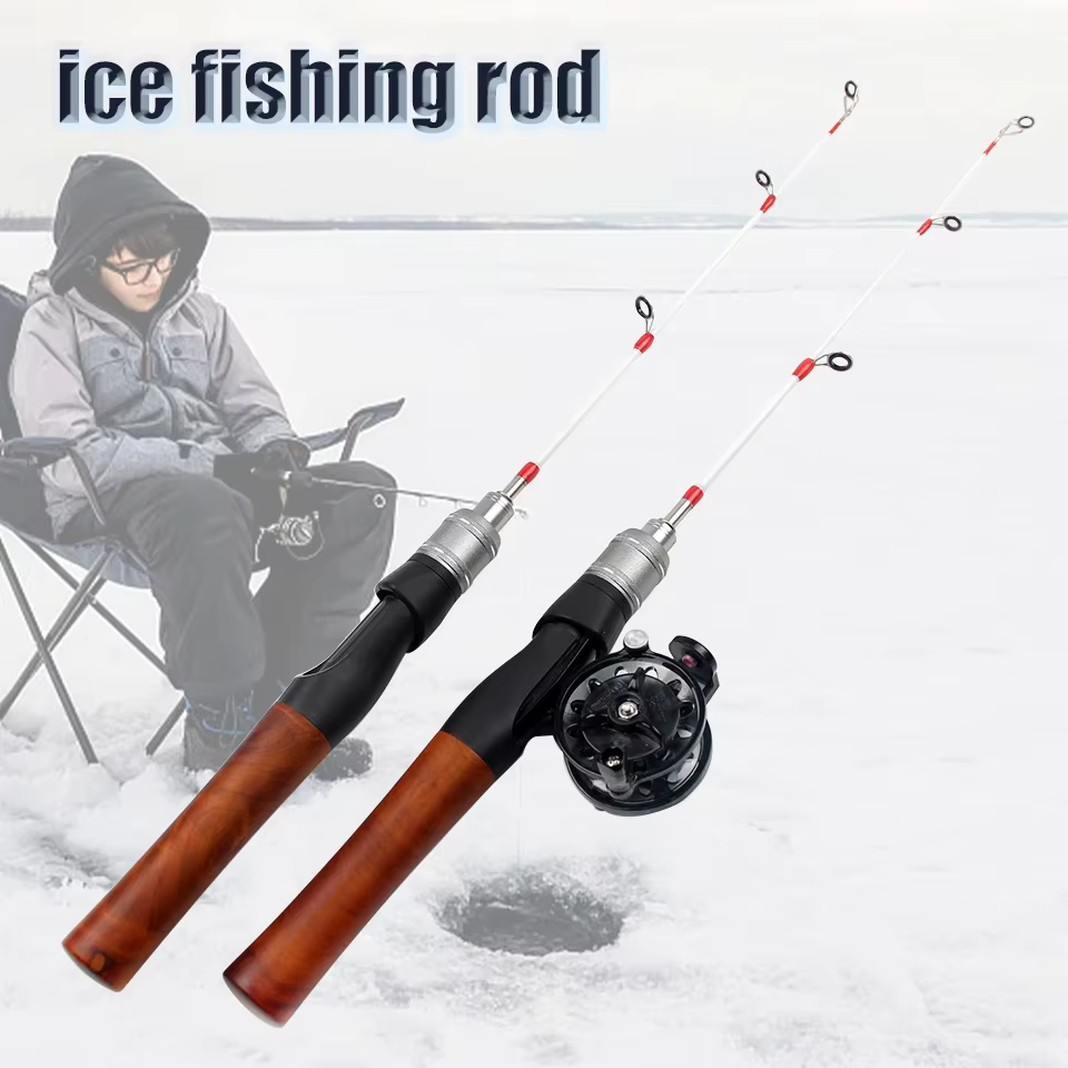 Conjunto carrete caña hielo punta sensible pesca invierno profesional - imagen 3